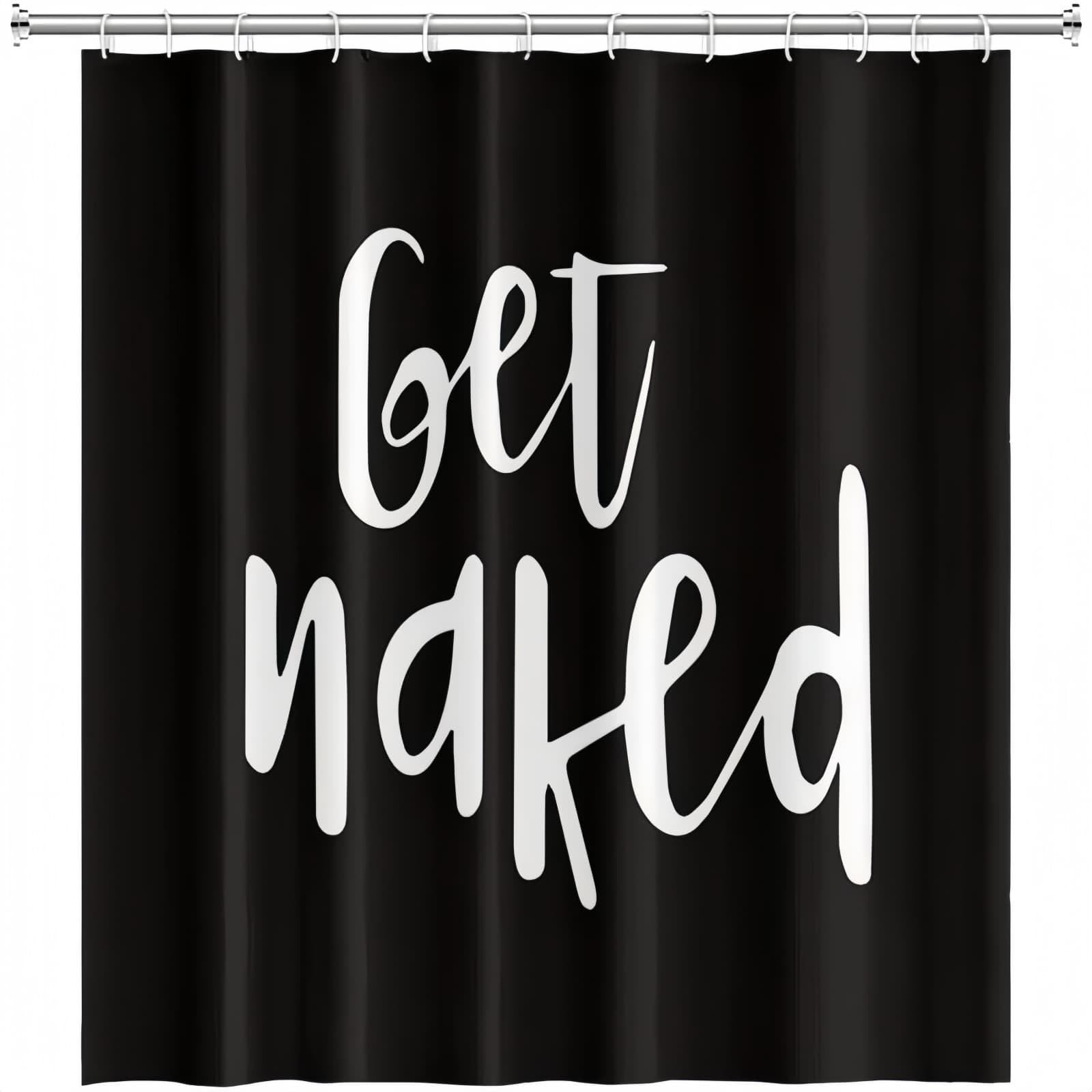 Rideau de douche moderne en polyester noir 150x180 cm pour salle de bain