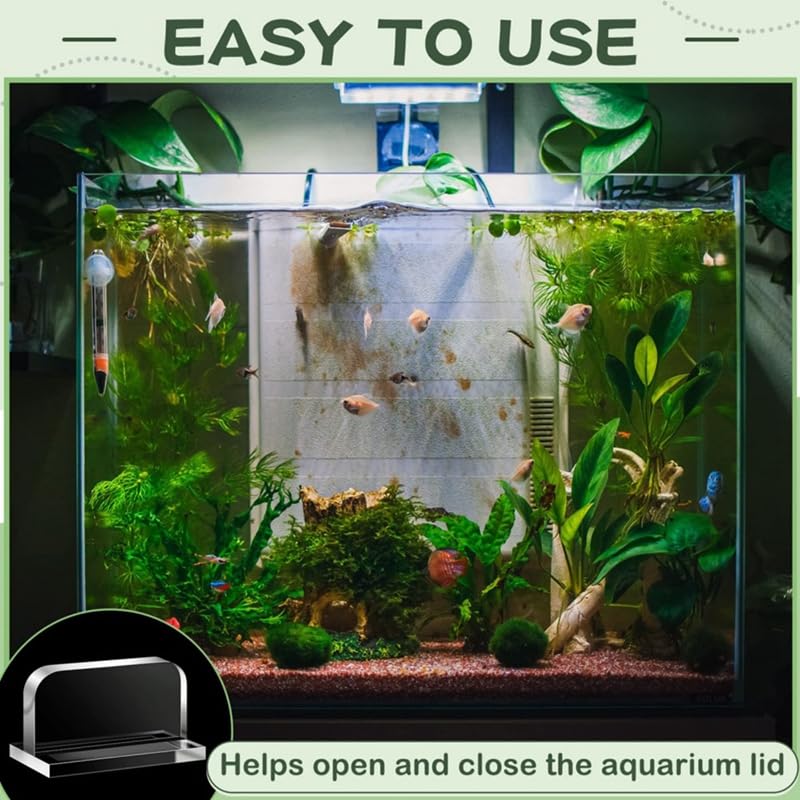 6 manijas de tapa de acuario de acrílico transparente para tapa de acuario de peceras de repuesto