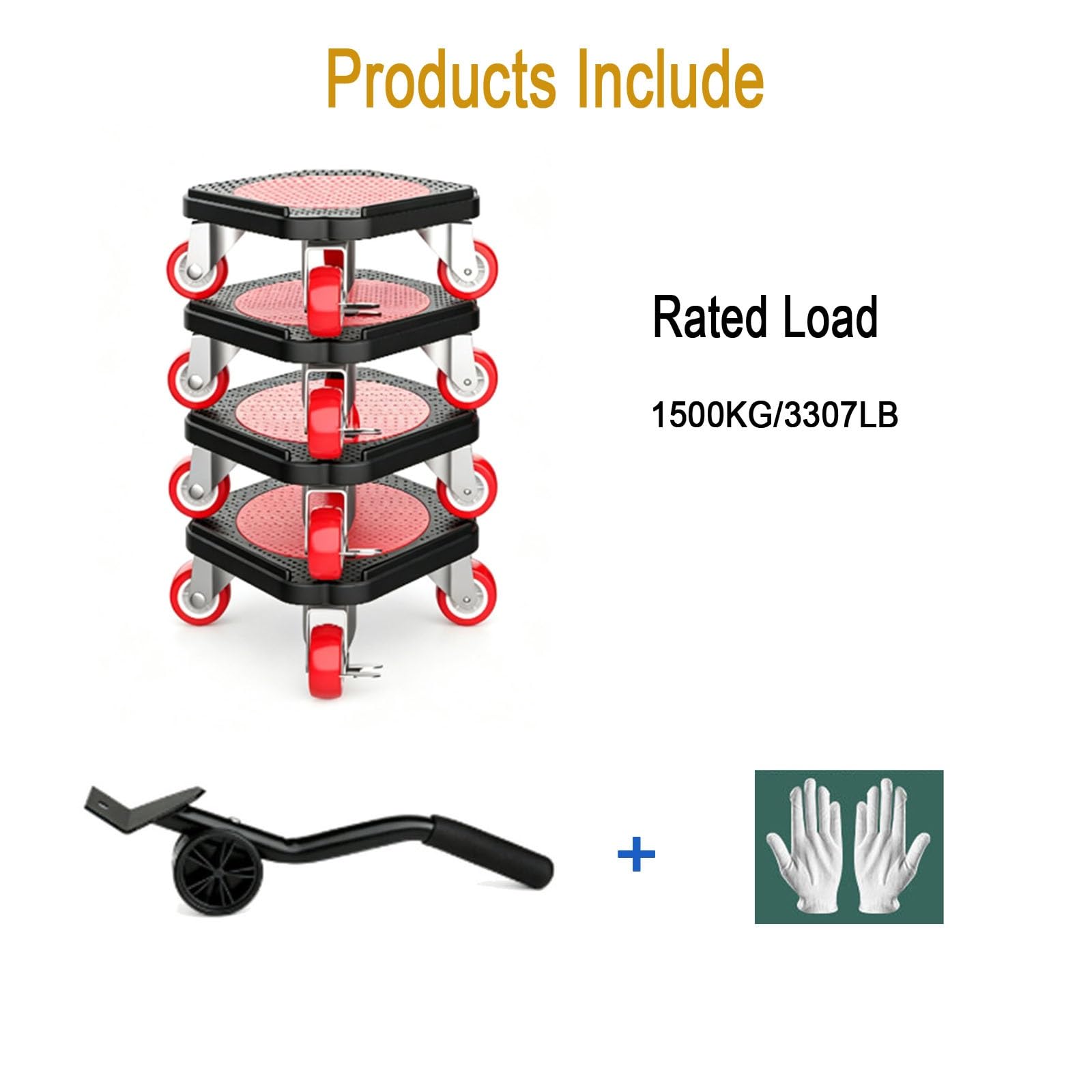 Steel Wheel Machinery Skate Dolly, dostarczany z łomkiem