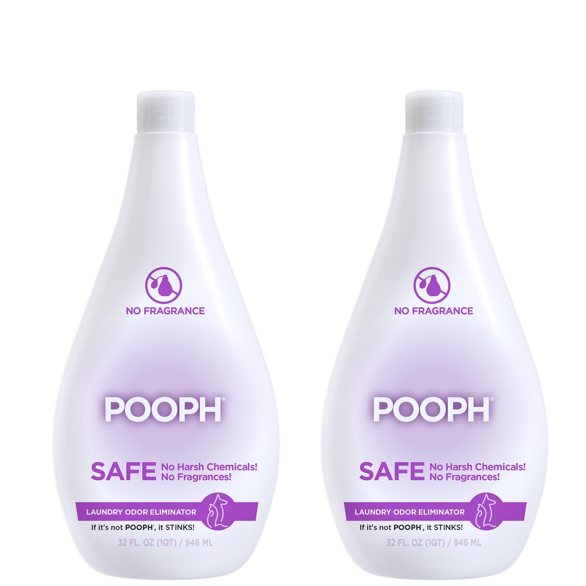 POOPH Laundry Odor Eliminator Additive, 32 oz - Pack of 2 (32 Loads)