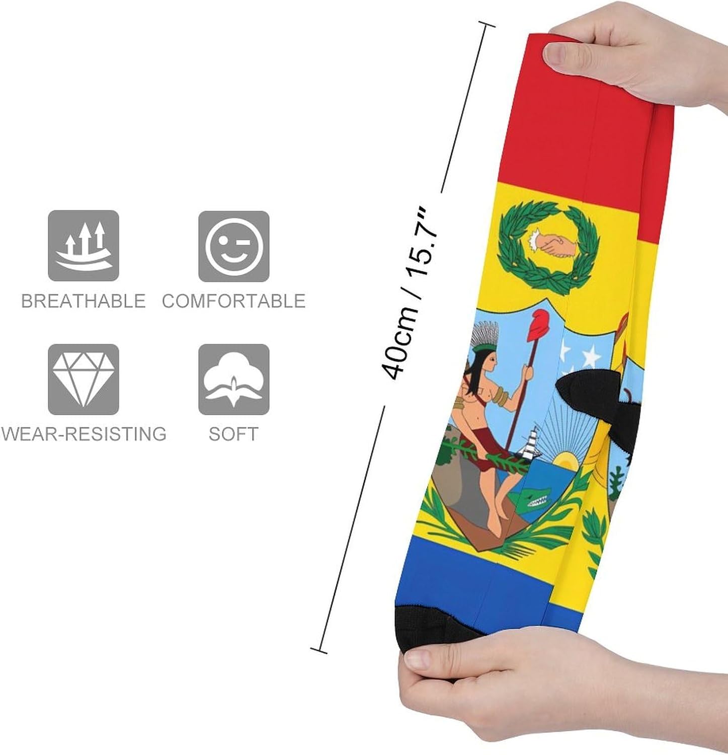 Flag of Gran Colombia Knee High Socks Athletic Long Stockings Sport Casual Crew Tube Sock Boot 40cm