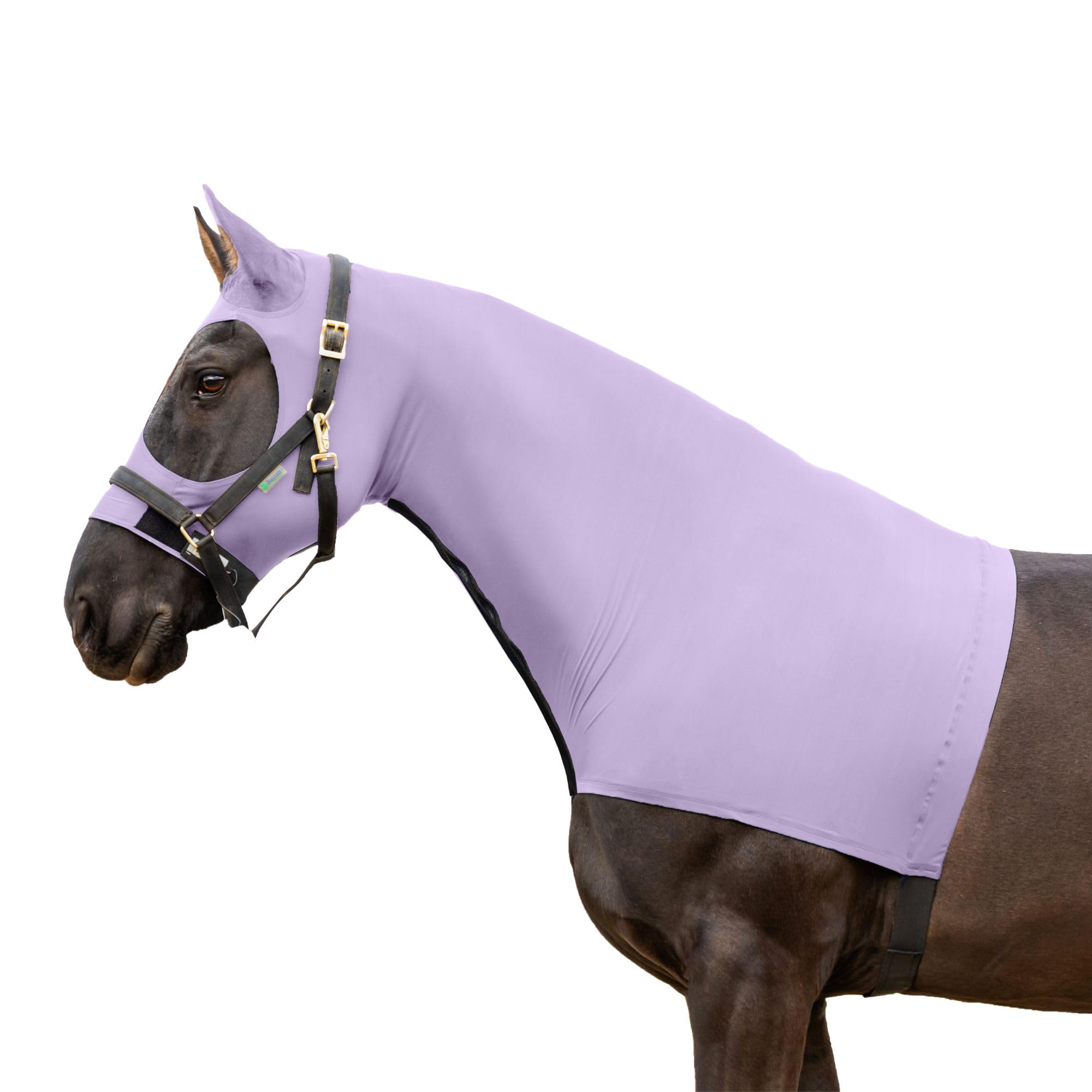 Resistance Horse Hood Slinky Zippered Mane Braid Shoulder Guard (X-Large, Light Purple)