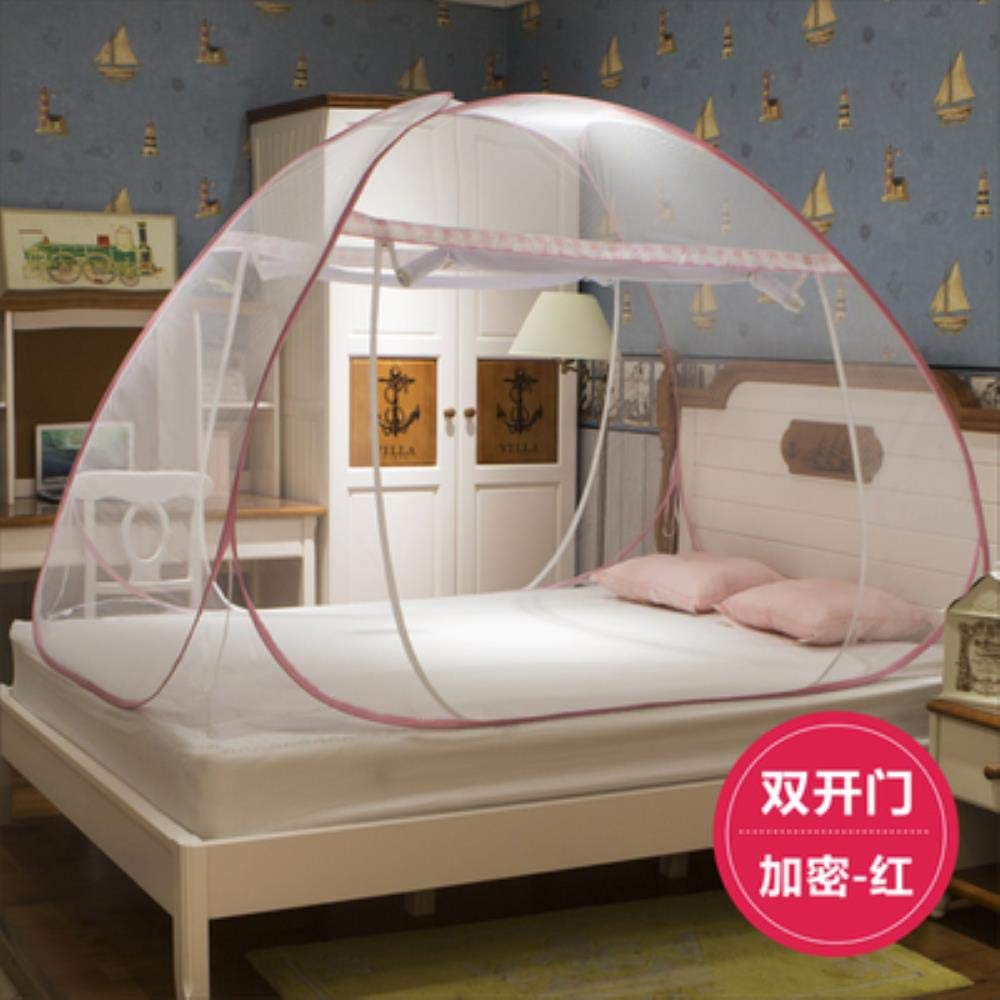 Portable Round Mosquito Net For Single Double Bed Adults Bed Canopy Home Bug Insect Bed Tent Anti Mosquito Mesh Netting klamboe-in Mosquito Net,Pink,1.8m (6 feet) bed