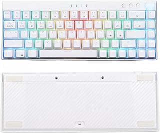 Mechanical Keyboard,White 68 Key Mechanical Gaming Keyboard RGB Backlit Computer Keyboard, 3 Mode Connection, for Windowsfor HarmonyOSfor Androidfor OS X (Linear Action Switch)