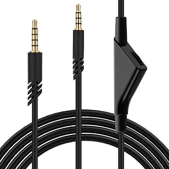 Sqrmekoko 6.6FT Replacement Audio Cable with Inline Volume Control Compatible with Astro A10, A30, A40, A40TR, A50 MixAmp Headphones Black