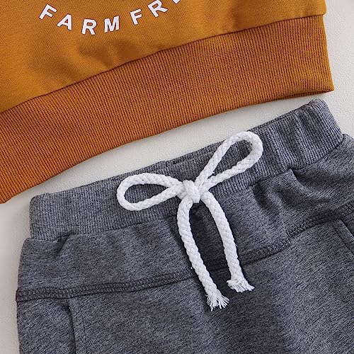 Engofs Toddler Baby Boy Girl Halloween Outfit Pumpkin Crewneck Sweatshirt Casual Pants My First Halloween Baby Clothes Set Brown 0-6 Months thumb #3