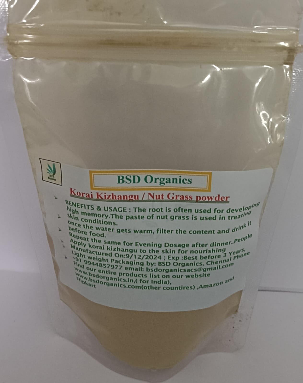 Beauty Korai Kizhangu / Cyperus Rotundus / Nut Grass powder - 50 Gram / 1.7 Ounce