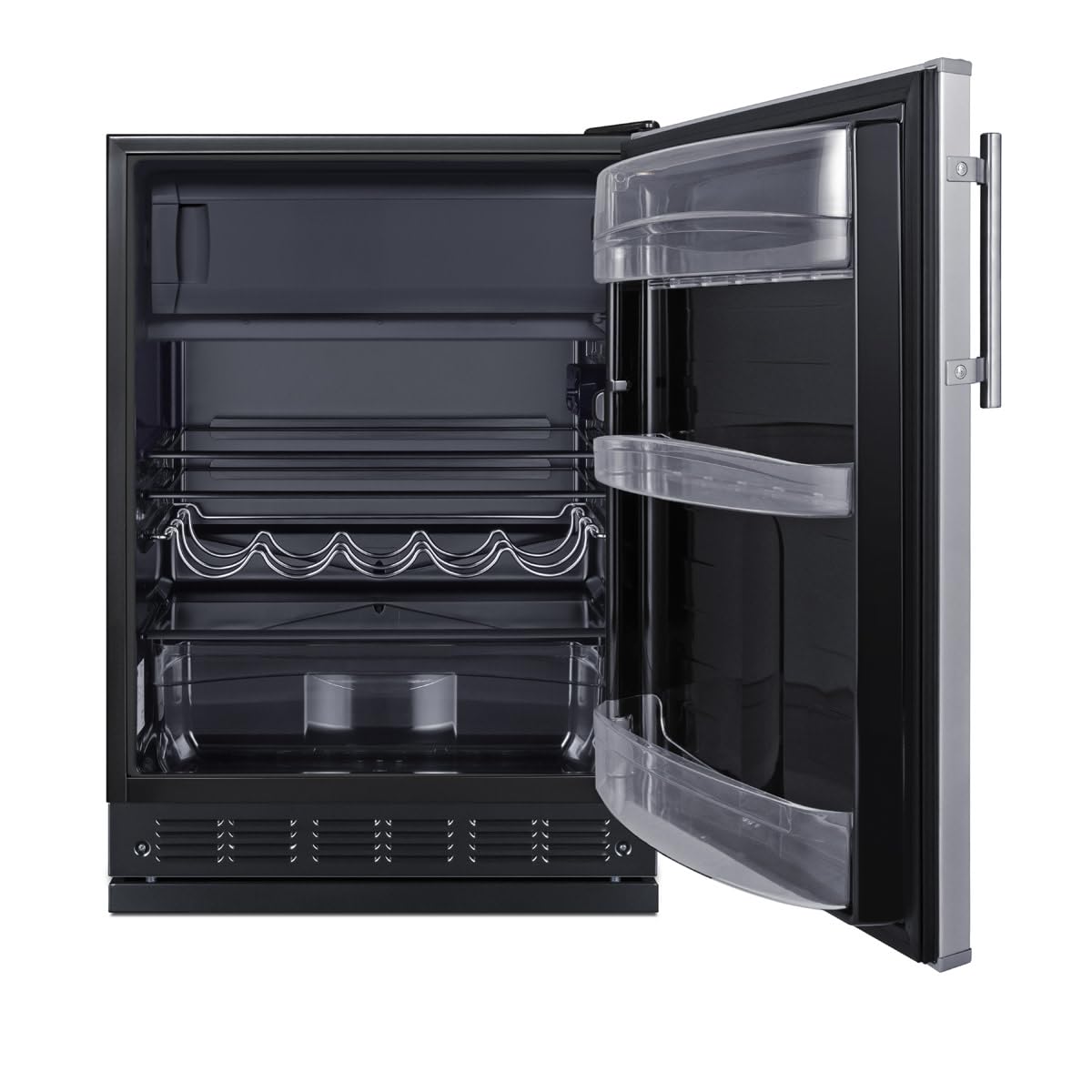 Summit CT66BK2SSRS 24” Wide Adjustable Under Counter Refrigerator-Freezer 4.9 cu.ft. Made in Europe with Automatic Defrost Operation, Reversible Stainless-Steel Door, Black Interior (Right Hand Door) on Fridge.com