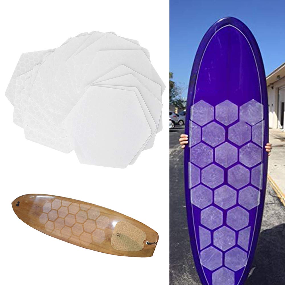 Deck Pad, 20PCS Tabla de Remo de Silicona Alfombrilla Antideslizante Almohadilla de tracción Adhesiva Almohadillas de Agarre para Tabla de Surf, Tabla Corta, Tabla Larga
