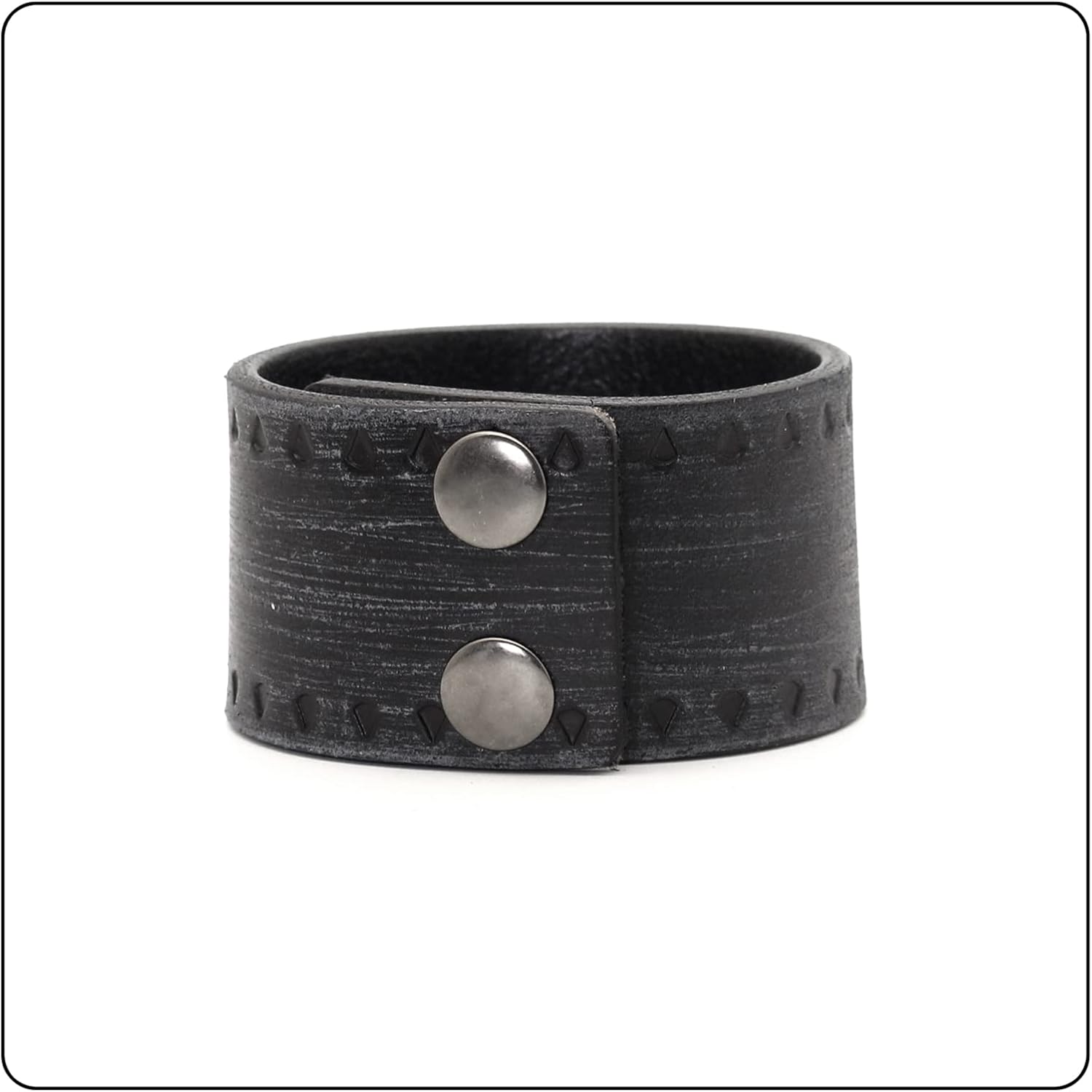 Punk Rock Print Pattern Wristband Wide Leather Cuff Bracelet - Image 5