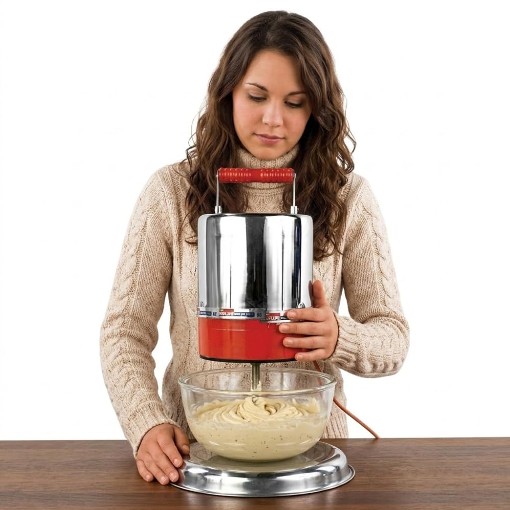 Drumstone (𝐒𝐩𝐞𝐜𝐢𝐚𝐥 𝟏𝟓 𝐘𝐞𝐚𝐫𝐬 𝐖𝐚𝐫𝐫𝐚𝐧𝐭𝐲) 125W Electric Madhani Butter Maker, Mini Curd Churner for Lassi, Buttermilk, Cream and Homemade Butter, Compact Dairy Mixer for Everyday