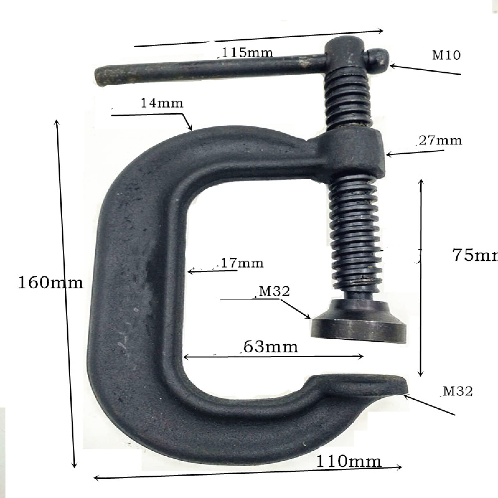 Zacisk do obróbki drewna Zacisk do narzędzi Zacisk do obróbki drewna orged Heavy-Duty G-Shaped Pogrubiony Mocny Forma Spawanie G-Type stały zacisk do obróbki drewna, 3 cale 63 mm