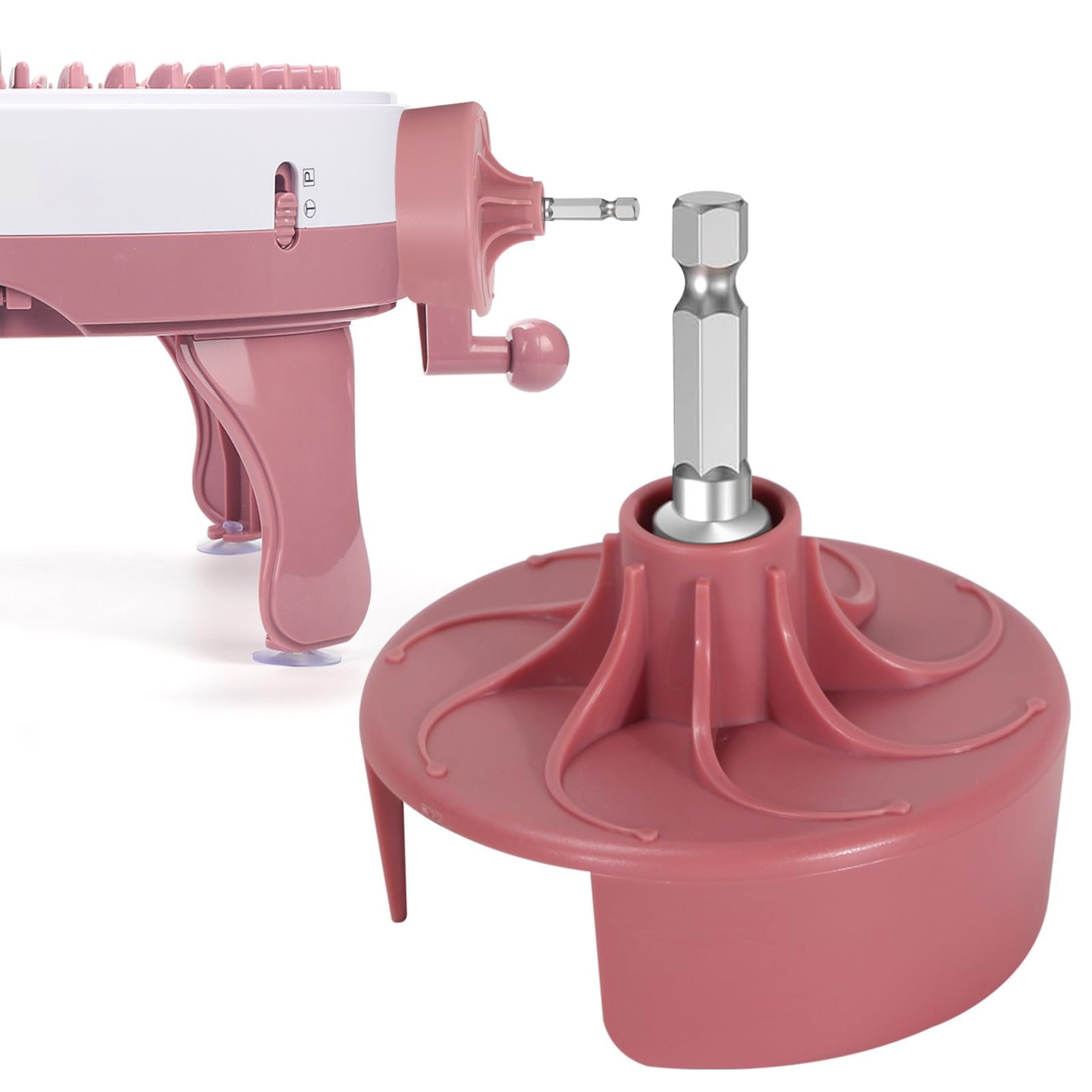 Knitting Machine Adapter, Quick Knit Replaceable Crochet Machine Adapter with Hex Bit Power Screwdriver, Compatible with 22/40/48 Knitting Machines Universal accessories, DIY Hats, Socks, Scarves