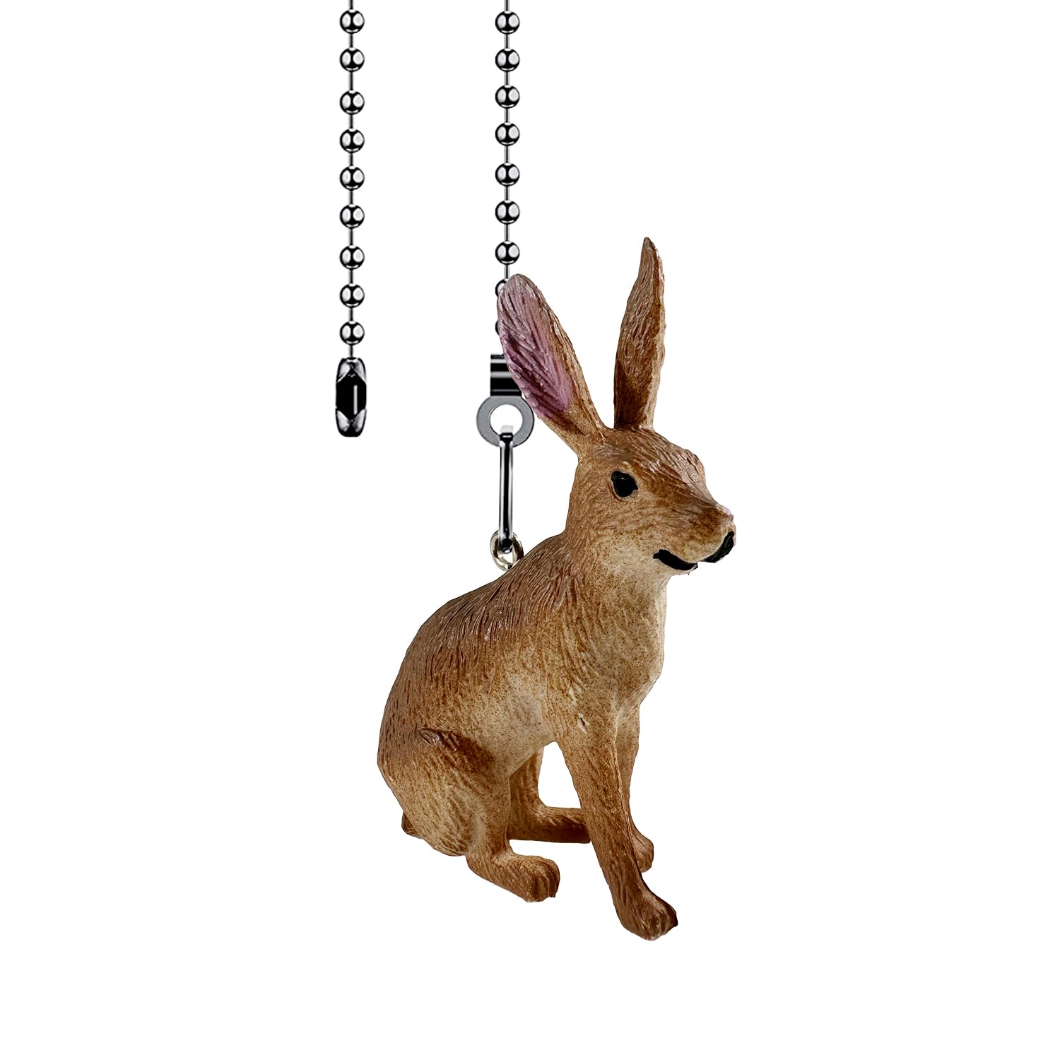 Rabbit Ceiling Fan Pull Chain,Cute Realistic Easter Bunny Fan String Pulls Charm Extension Decorative,12in 3mm Diameter Beaded Fan Light Pull Chains Extender Ornaments for Kids Room
