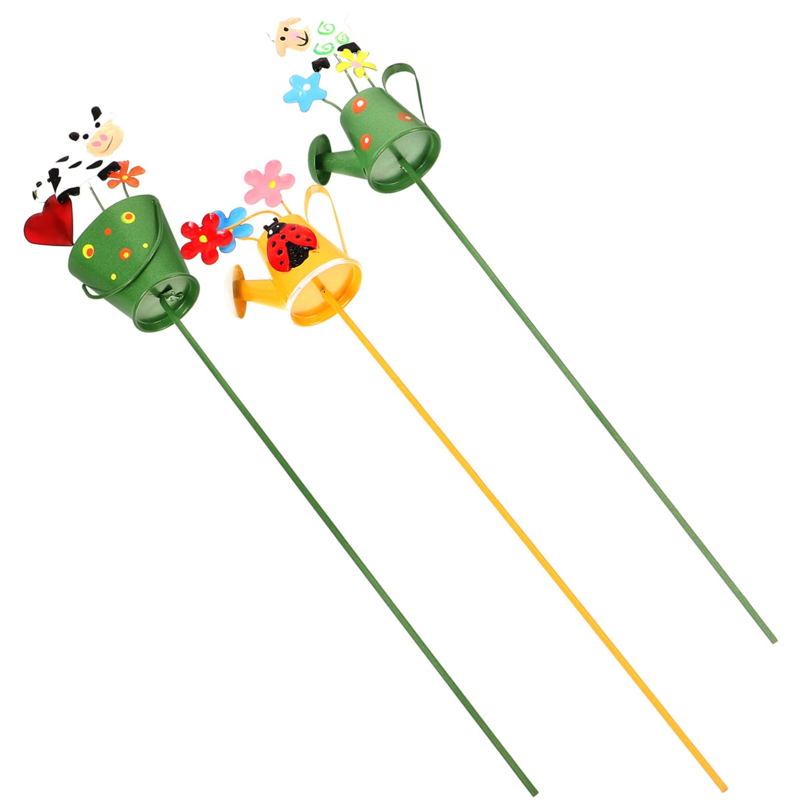 Toyvian 5 Sätze Gartenstecker Wetterfeste Gartenornamente Eimer Und Gießkanne Form Für Gartendekoration Für Blumenbeete Für Gartenliebhaber 3 Stücke * 5