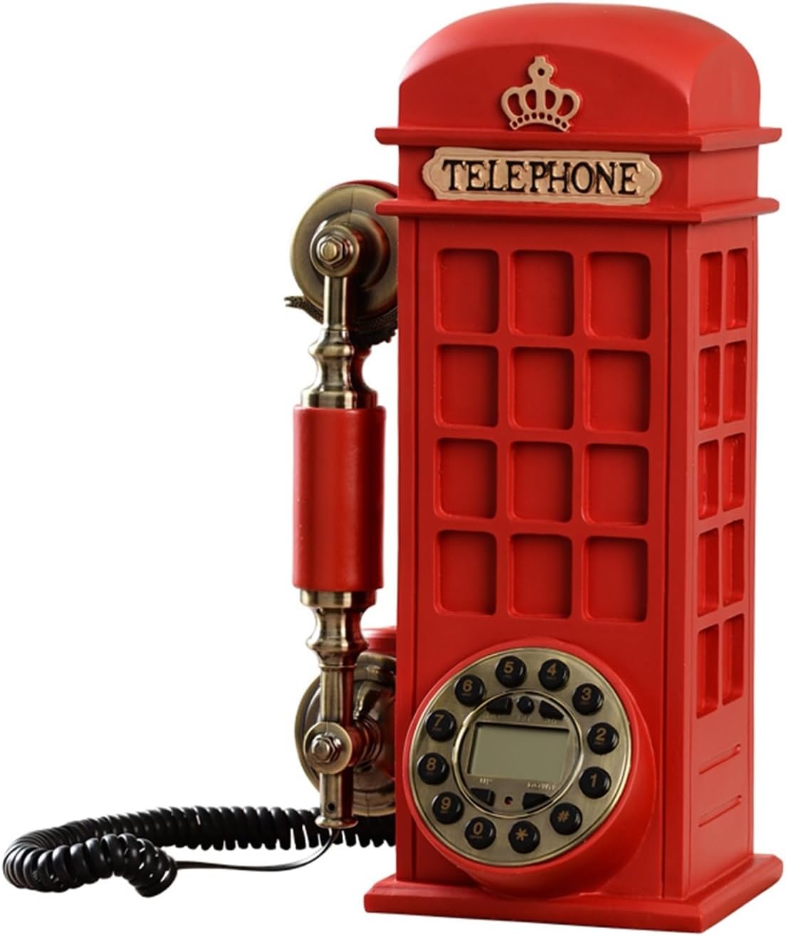 Retro Landline Telephone Fashion Creative Telephone Booth Wall-mounted Household Cartoon Personality Antique Telephone