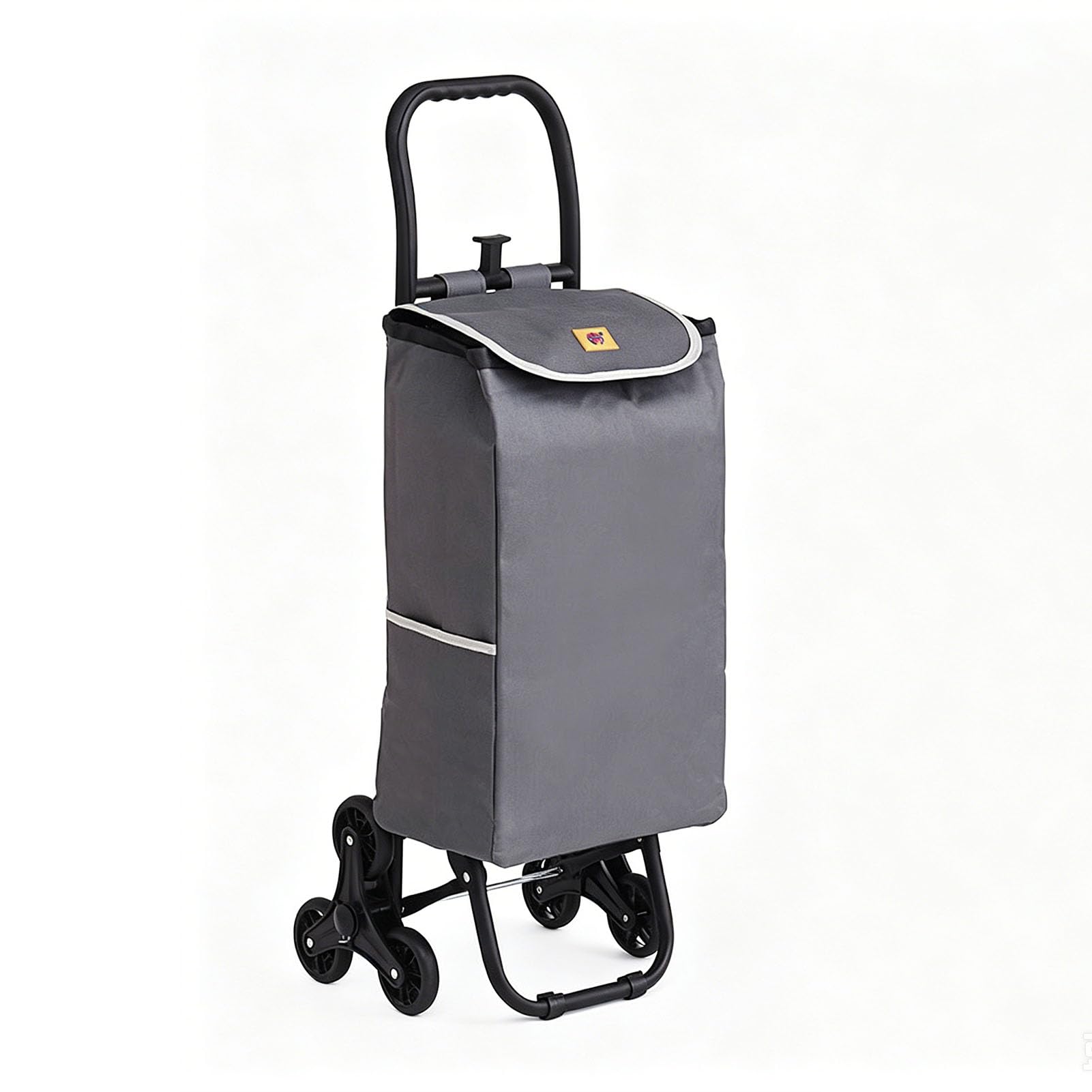 JYHCD Stair Climber Grocery Cart with Foldable Design, Portable Rolling Shopping Trolley with Spacious Storage, Lightweight Utility Cart for Groceries, Errands, Laundry,Grey