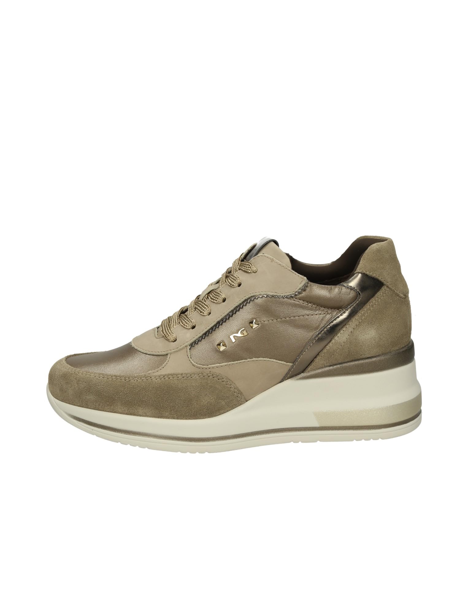 Nero Giardini I514130D Sneakers Femme en Cuir Velours, Vernis, Cuir Et Matière Technique