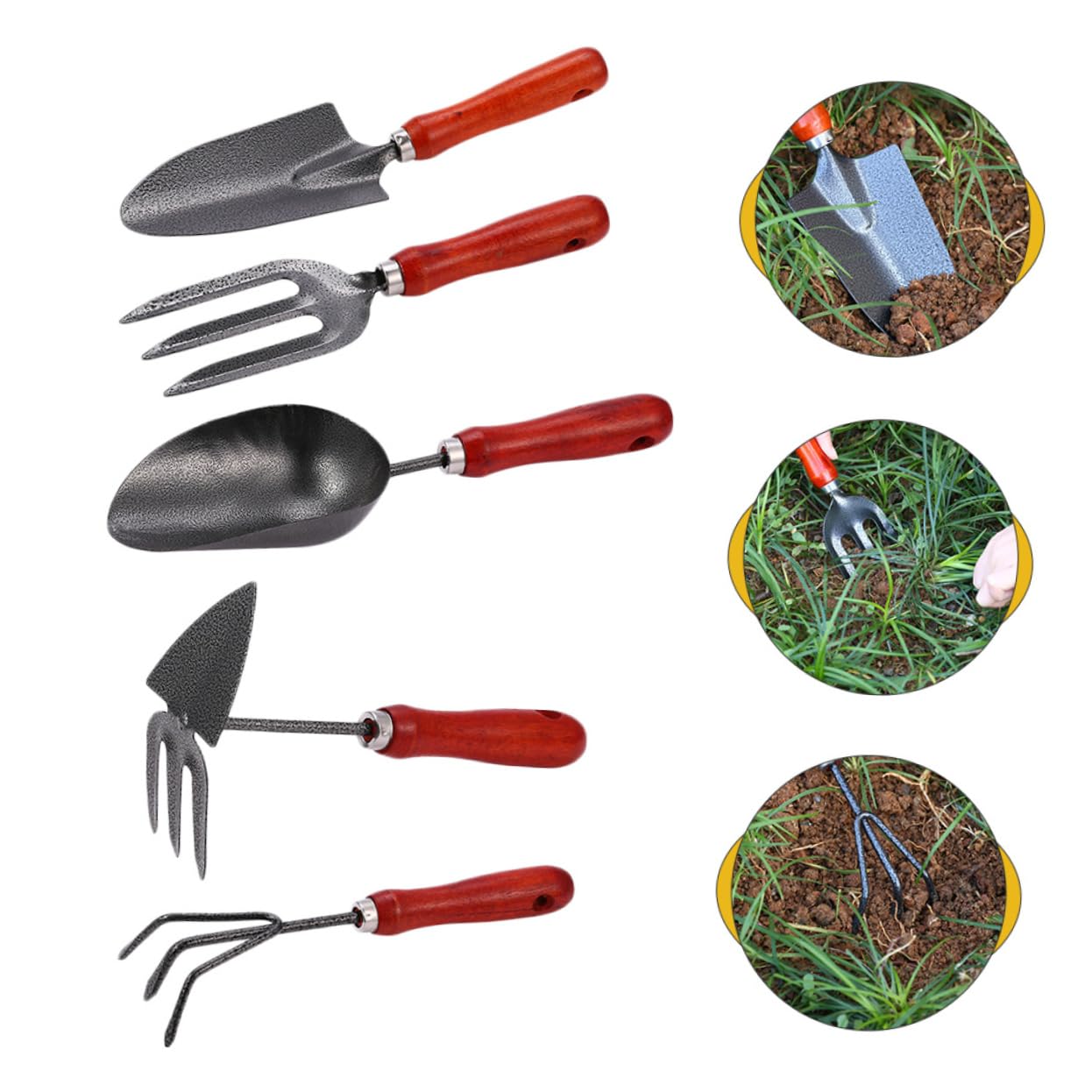 Toddmomy 2 Sätze Gartenwerkzeugset Teilig für Pflanzenpflege Robuste Schaufeln und Rechen Ergonomische für Effizientes Arbeiten im Freien für Gemüseanbau und Blumenpflege