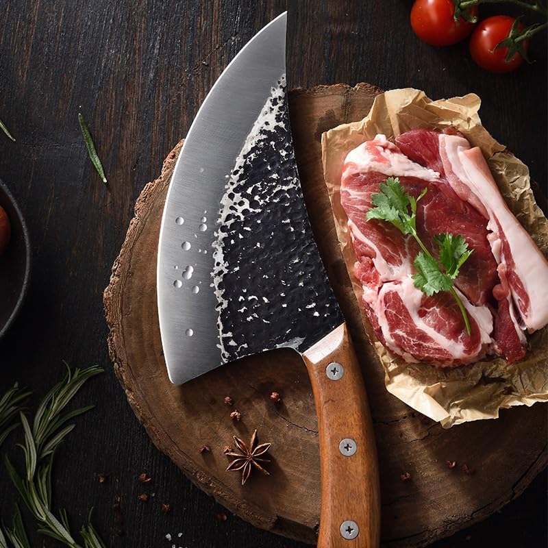 Meat Cleaver,Cleaver Knife High Carbon Steel Kitchen Butchering Knives for Slaughtering Pig Sheep Fish Cooking knife Pork Meat Cleaver (Color : Small31.7cm)
