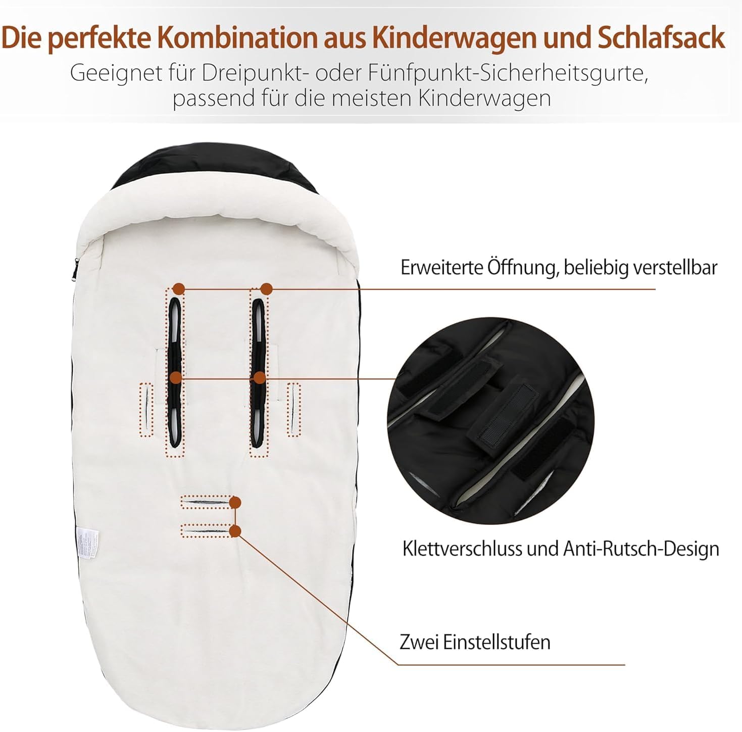 Footmuff for Stroller Buggy, Footmuff for Stroller Buggy with Adjustable Side Zippers and Adjustable Drawstring, Washable and Non-Slip footmuffs Suitable for Strollers (Grey) 5 61aYuWWYhgL. AC SL1500