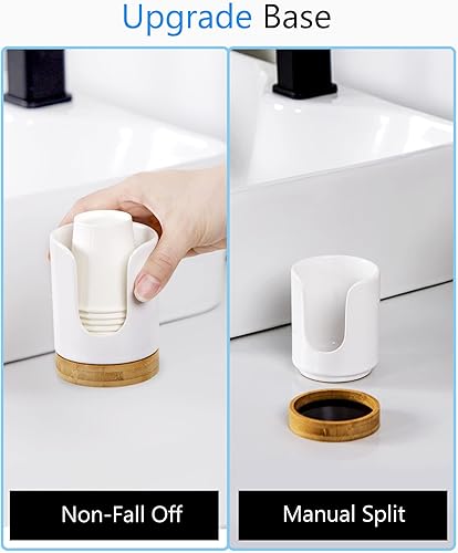 Miniatura 5 de Dispensador de tazas de baño de cerámica, soporte desechable de papel y plástico de 3 onzas, dispensador de tazas de enjuague bucal solo para baño,