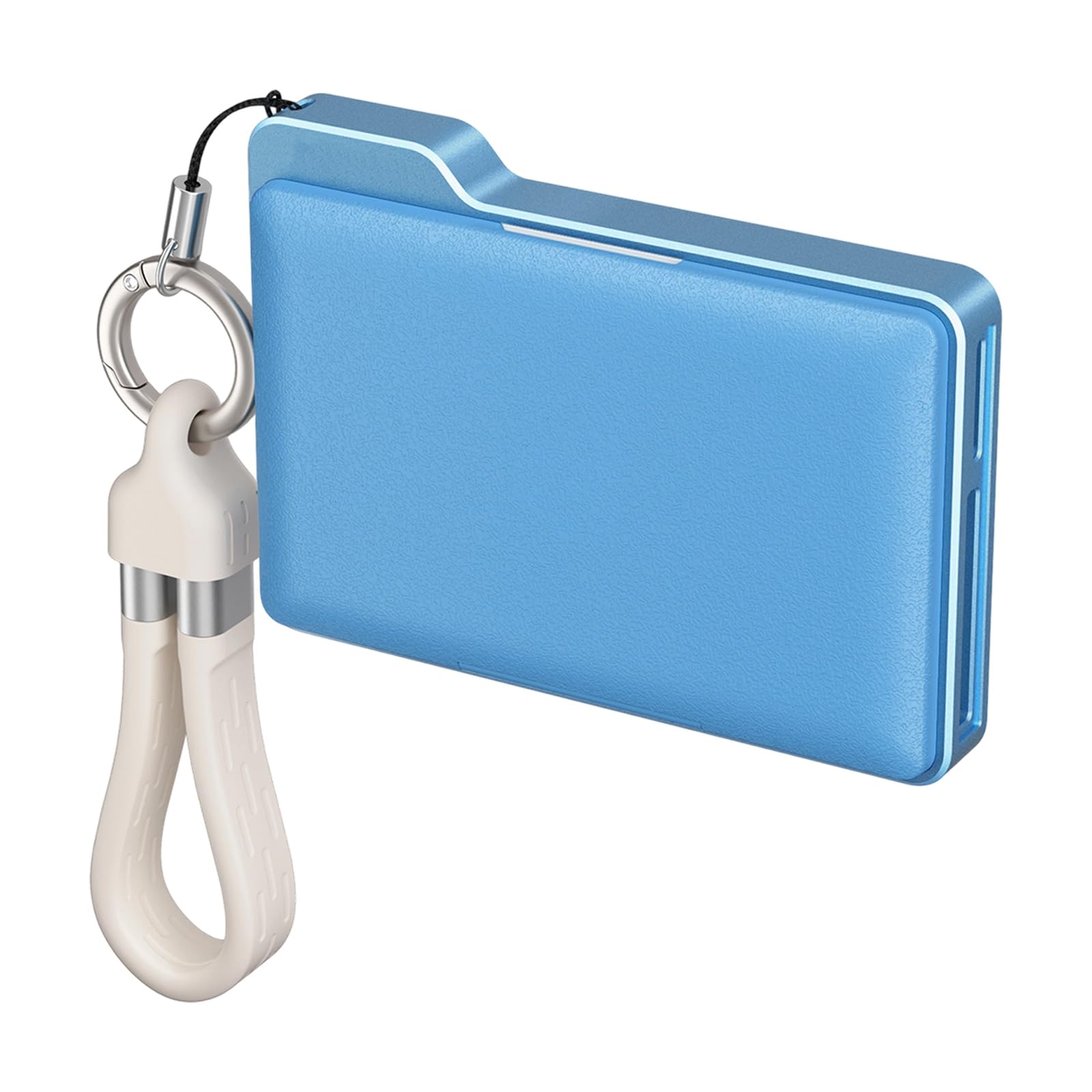 Estuche organizador de campo compacto con directo, azul plateado