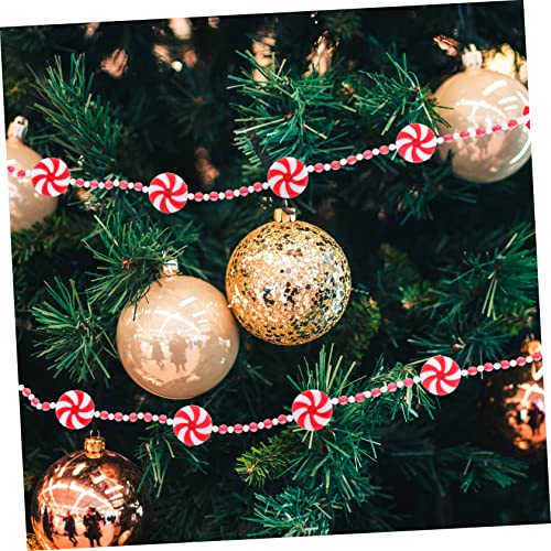 Adornos navideños de acrílico translúcido con acabado pulido estilo caramelos de menta 6