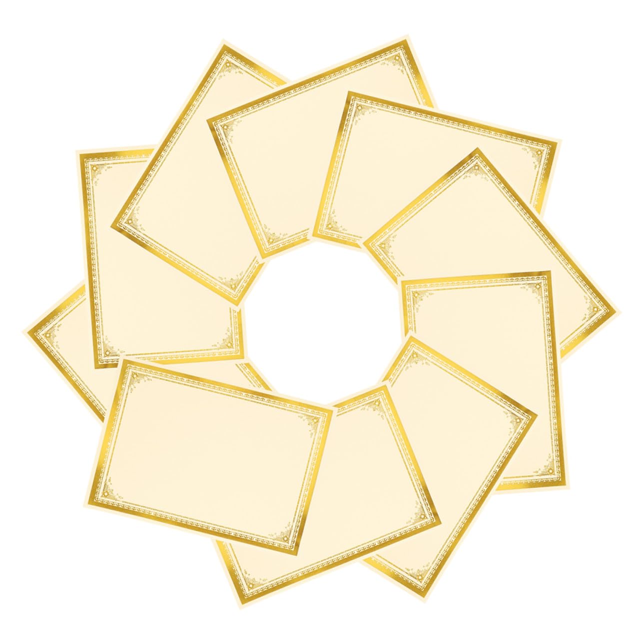 FRCOLOR 35 Stück Teiliges Zertifikatpapier Blanko Urkundenpapier mit Goldener Prägung Bedruckbar und Handbeschreibbar Hochwertiges Geschenkpapier für Auszeichnungen Schule und Büro