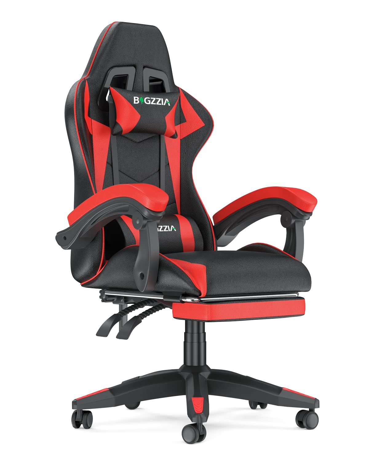 Racingreat Ergonomic Gaming Chair with Adjustable Height, Reclining Feature, Headrest, and Lumbar Support for Adults (With Footrest, Red)