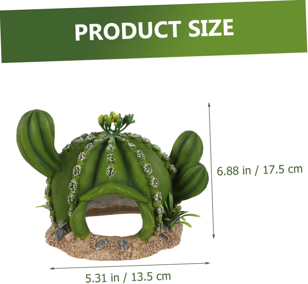 DOITOOL 3pcs Cactus Ornament for Reptiles Shelter Lifelike Green Resin Decoration for Turtle Lizard Tanks Hiding for Pets and Stain Resistant Cactus Models for Pet Landscaping