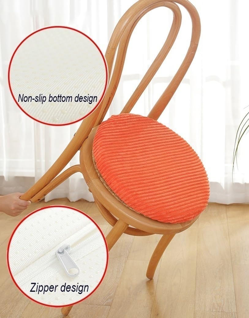 Cuscini Rotondi Antiscivolo Per Sedie – Set 4/2/1, Diametro 30-50 Cm, Spessore 4 Cm, Schiuma Alta Densità, Rivestimento In Velluto A Coste, Per Cucina E Giardino