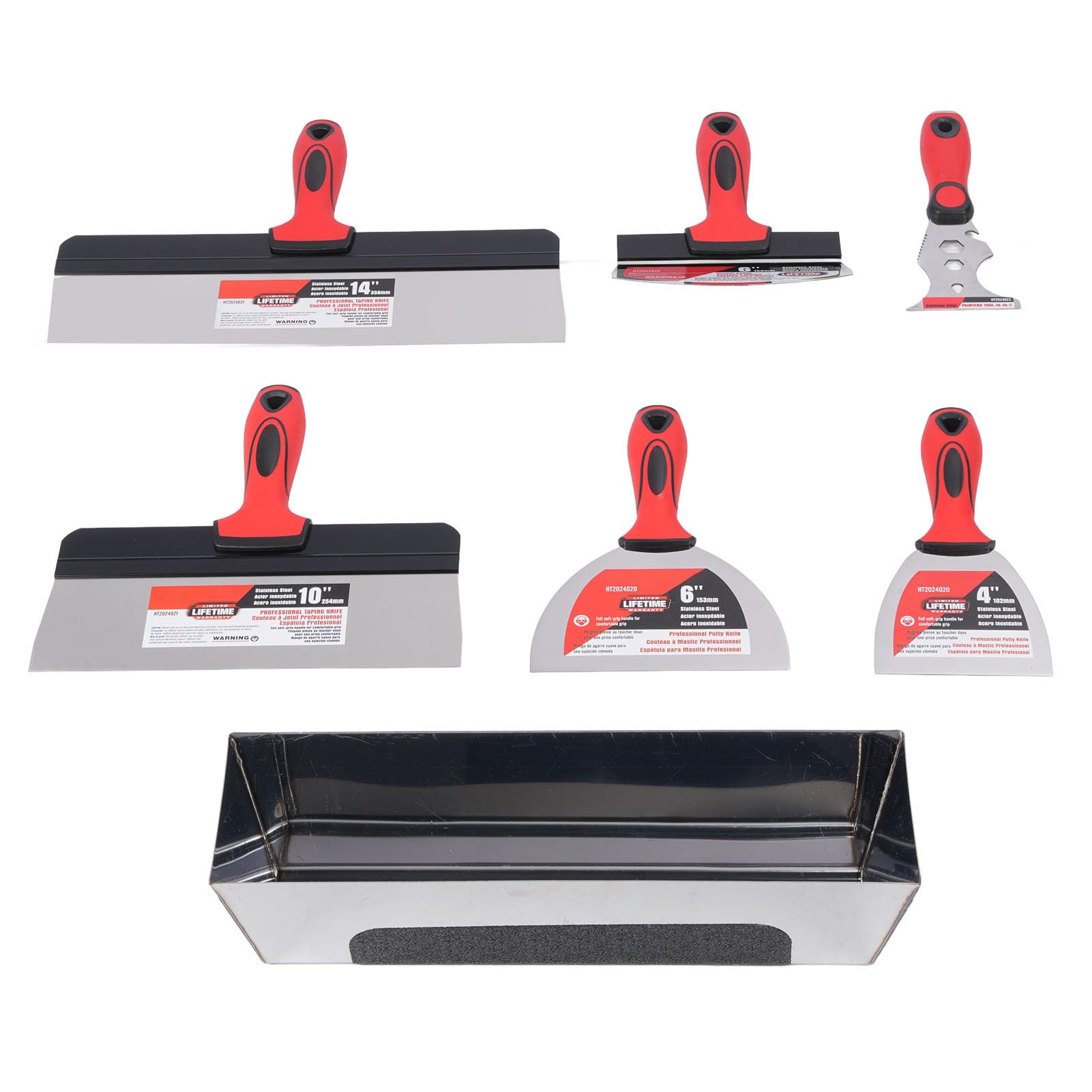 ViaGasaFamido Kit de Herramientas Manuales para Acabado de Paneles de Yeso, Herramientas Multifunción de Acero Inoxidable para Grabar, Parchar y Pintar para Profesionales y Entusiastas del Bricolaje