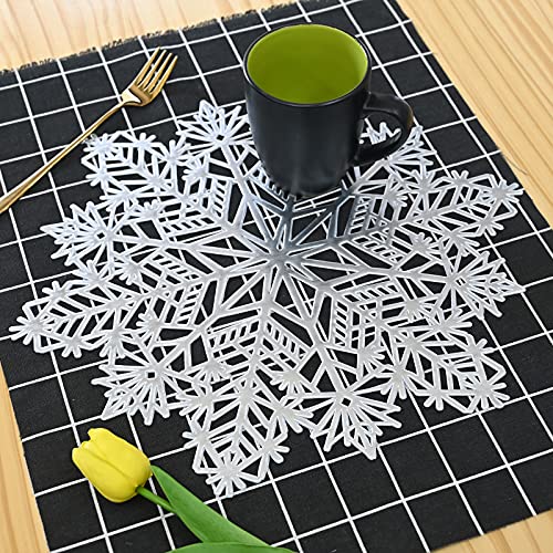 Set di 6 tovagliette natalizie in PVC argentato