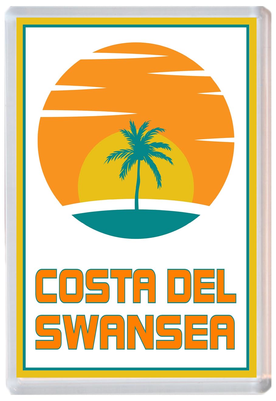 Baked Bean Store Multicolor Costa Del Swansea - Jumbo Fridge Magnet 96 X 67Mm