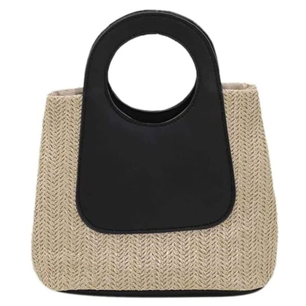 Strohtasche Strohsack Korb Handtaschen Sommer Handgemachte Gewebte Strandtasche Urlaub Umhängetaschen Frauen Dame Stroh Strandtasche