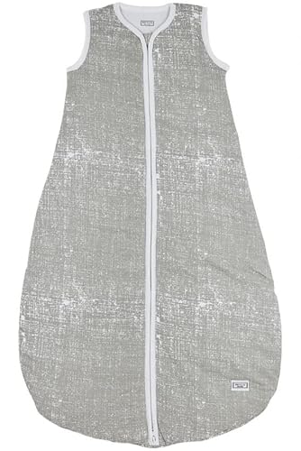 Meyco Baby Fine Lines sovsäck (tillverkad av 100% bomull, med dragkedja runtom, hudvänlig, skrynklig, perfekt passform, storlek: 86), grå