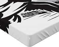 Vista 222 de Ambesonne - Sábana bajera ajustable multicolor, en colores y tres tamaños Azul y gris