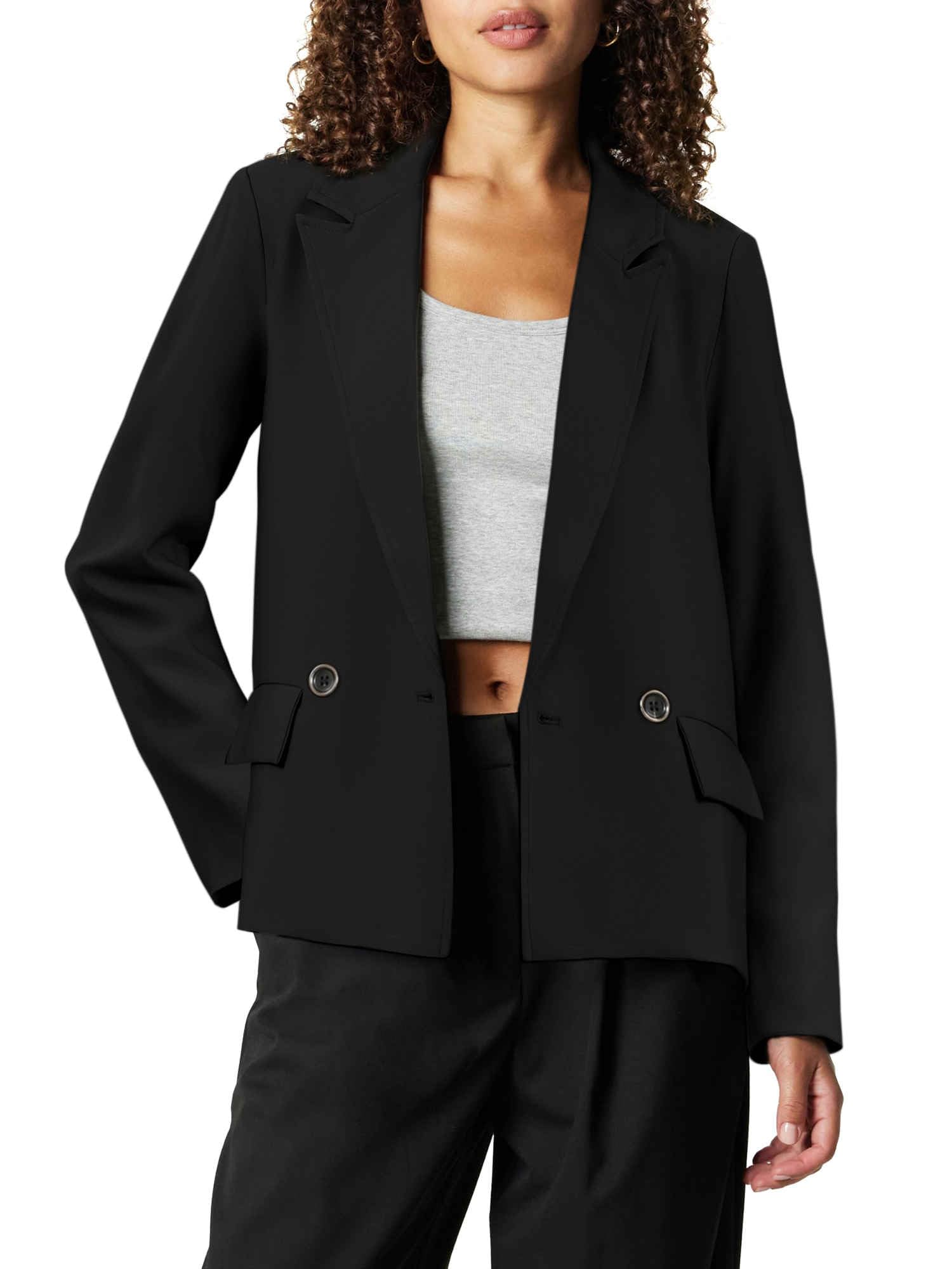 Allegra K Blazers for Womens Business Casual Long Sleeve Double Breasted Pockets Suit Jacket Work Office Blazer