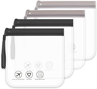 4 Pack Clear Travel Toiletries Bag with Handle Strap Carry-On Waterproof Liquids Bag TSA Approved Liquids Bag Waterproof For Liquids Airplane