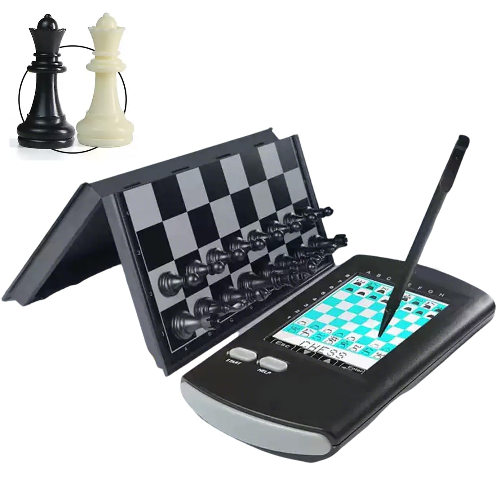 Échiquier électronique Portable, échiquier Informatisé, Avec Stylet, Réglages Horizontaux à Plusieurs Niveaux, Pliable Pour Un Rangement Pratique, Pour Les Amateurs D'échecs Et Toute La Famille