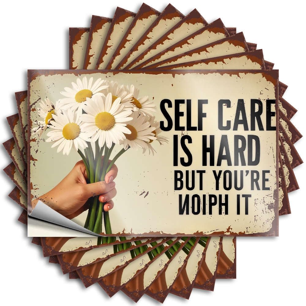 Crazy, Quote Bumper Self-Care is Hard, But You're Worth It. | Microfiber Bedroom Door Decorations(8X12CM)