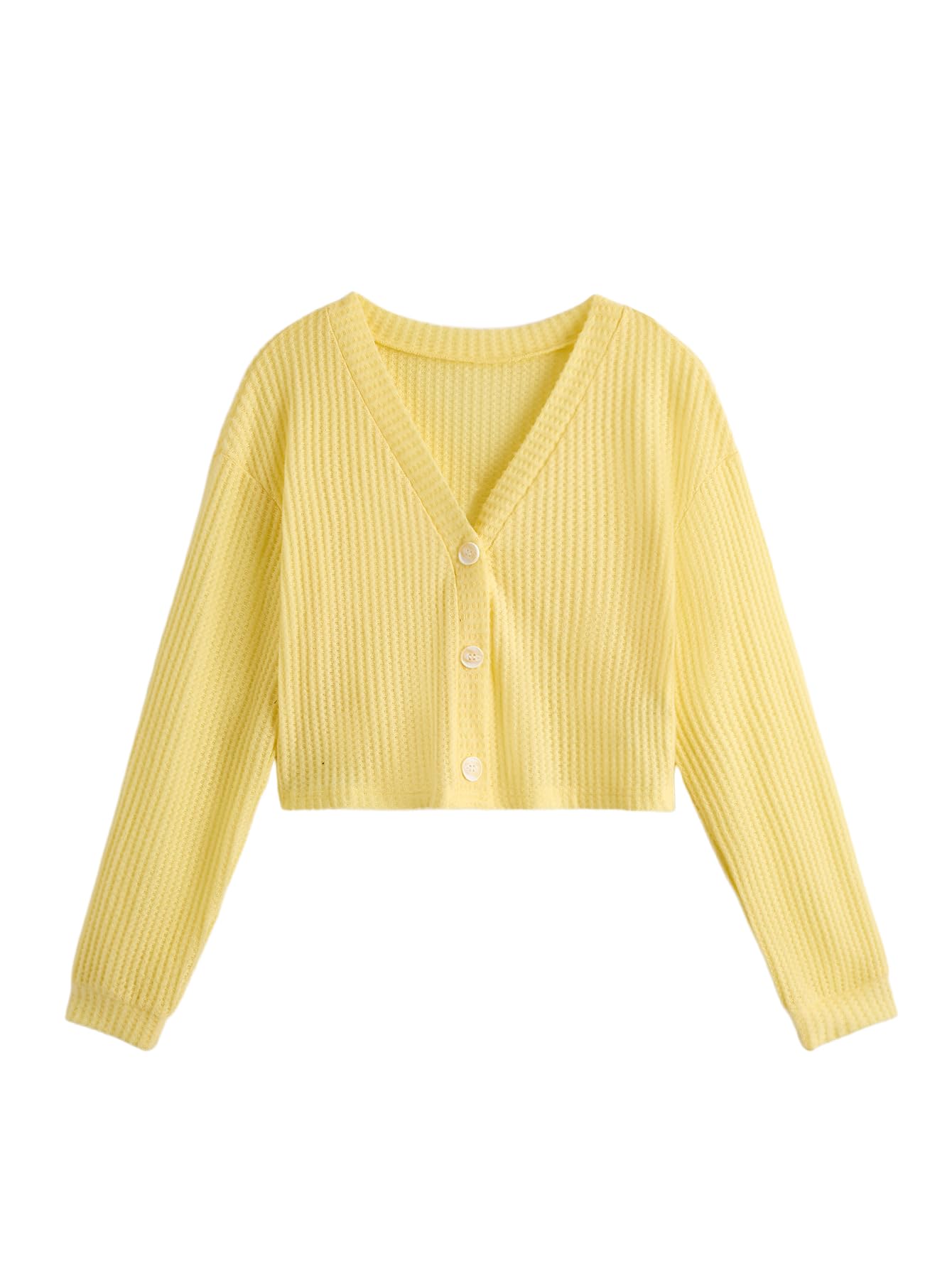 SweatyRocks Womens Long Sleeve Button Front V Neck Soft Knit Cardigan Sweaters