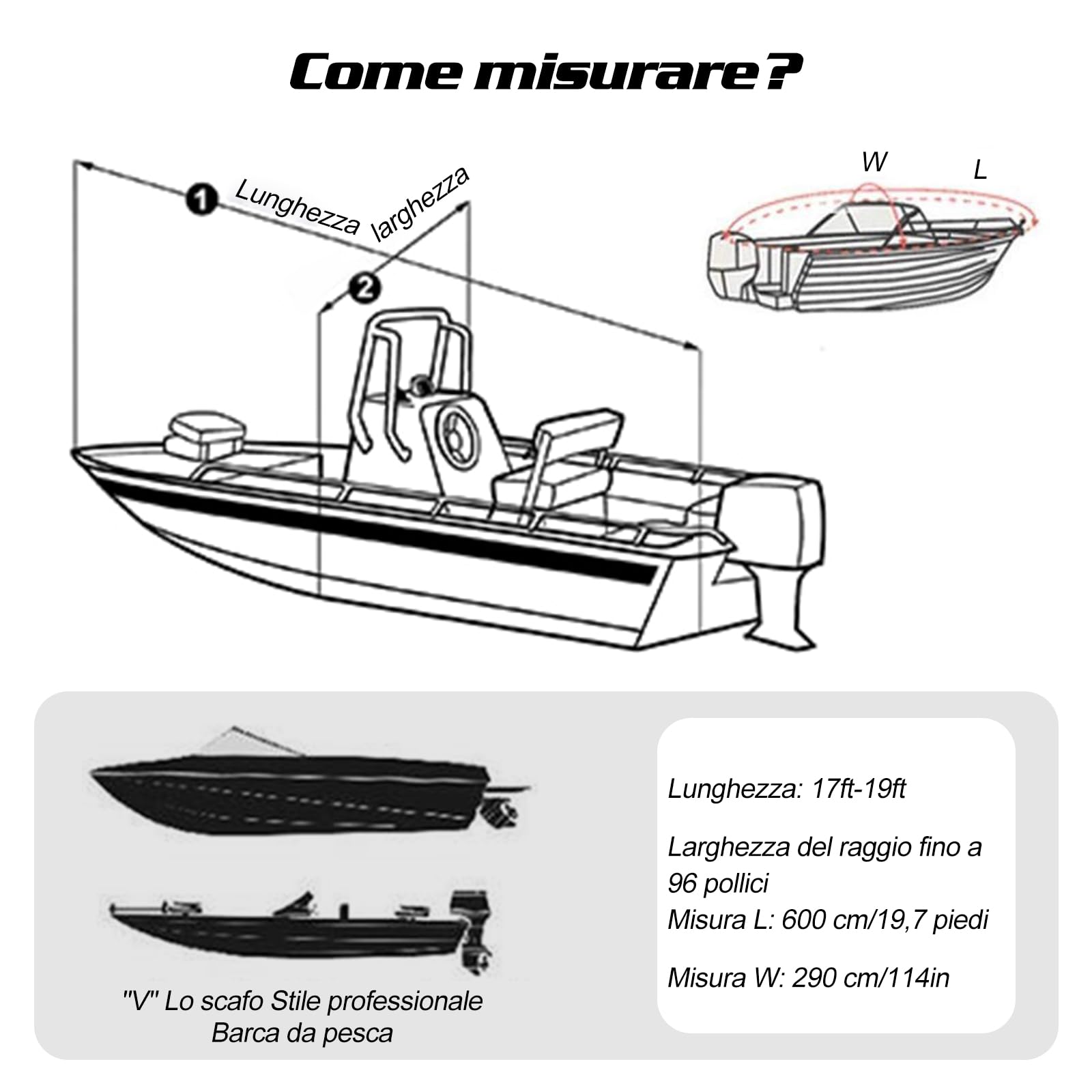 Ergocar Tela In Kayak Copertura 420D 6 Metri*2,9 Metri a v Dello Scafo Antipolvere a Prova Uv Con Sacchetti Stoccaggio Adatti Alle Imbarcazioni 17-19 Piedi