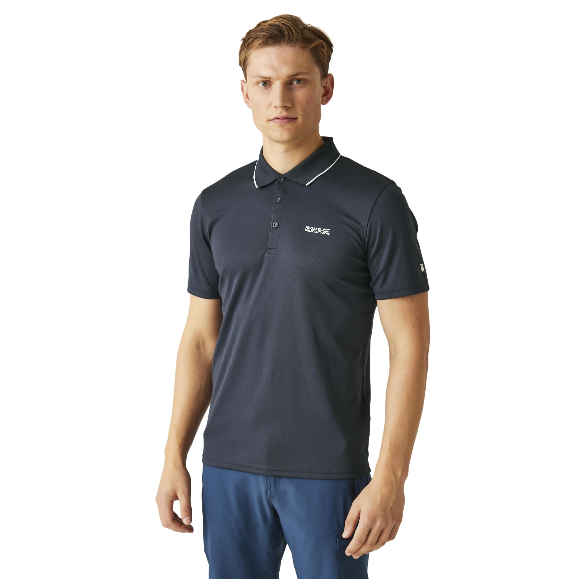 Regatta Men's Blue Maverick V Active Polo Shirt in Size M, Sports Direct