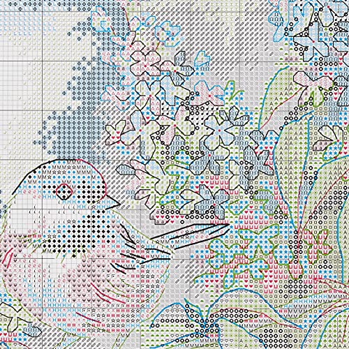 Image of Dimensions Needlecrafts Dimensions 'Chickadees and Lilacs' Counted Cross Stitch Kit, Ivory Aida, 12 inch x 16 inch, 14 Count
