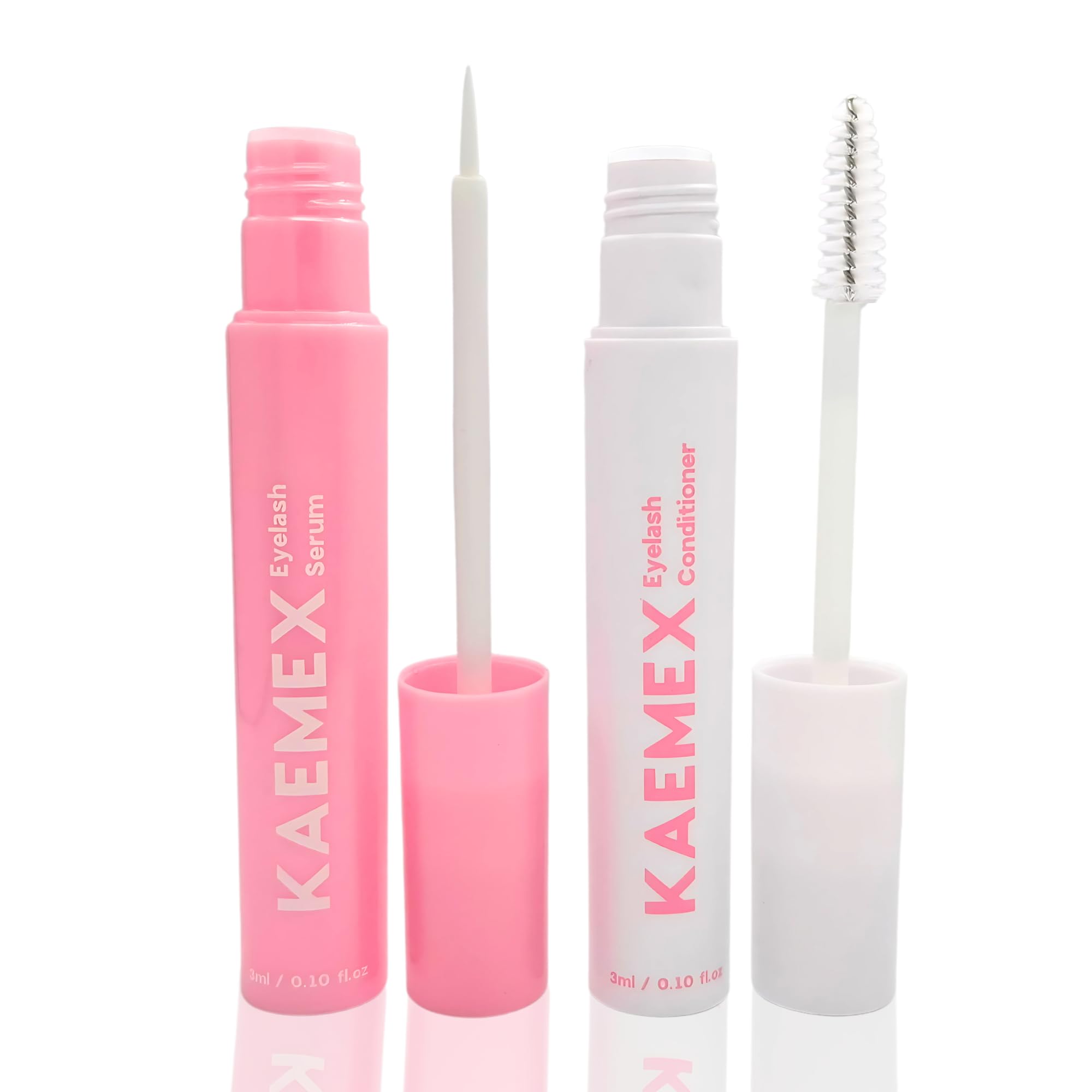 KAEMEX Eyelash Growth Serum & Conditioner Set For Longer, Fuller, and Thicker Lashes - Hormone Free for Sensitive Eyes - 3ml Lash Serum + 3ml Eyelash Conditioner
