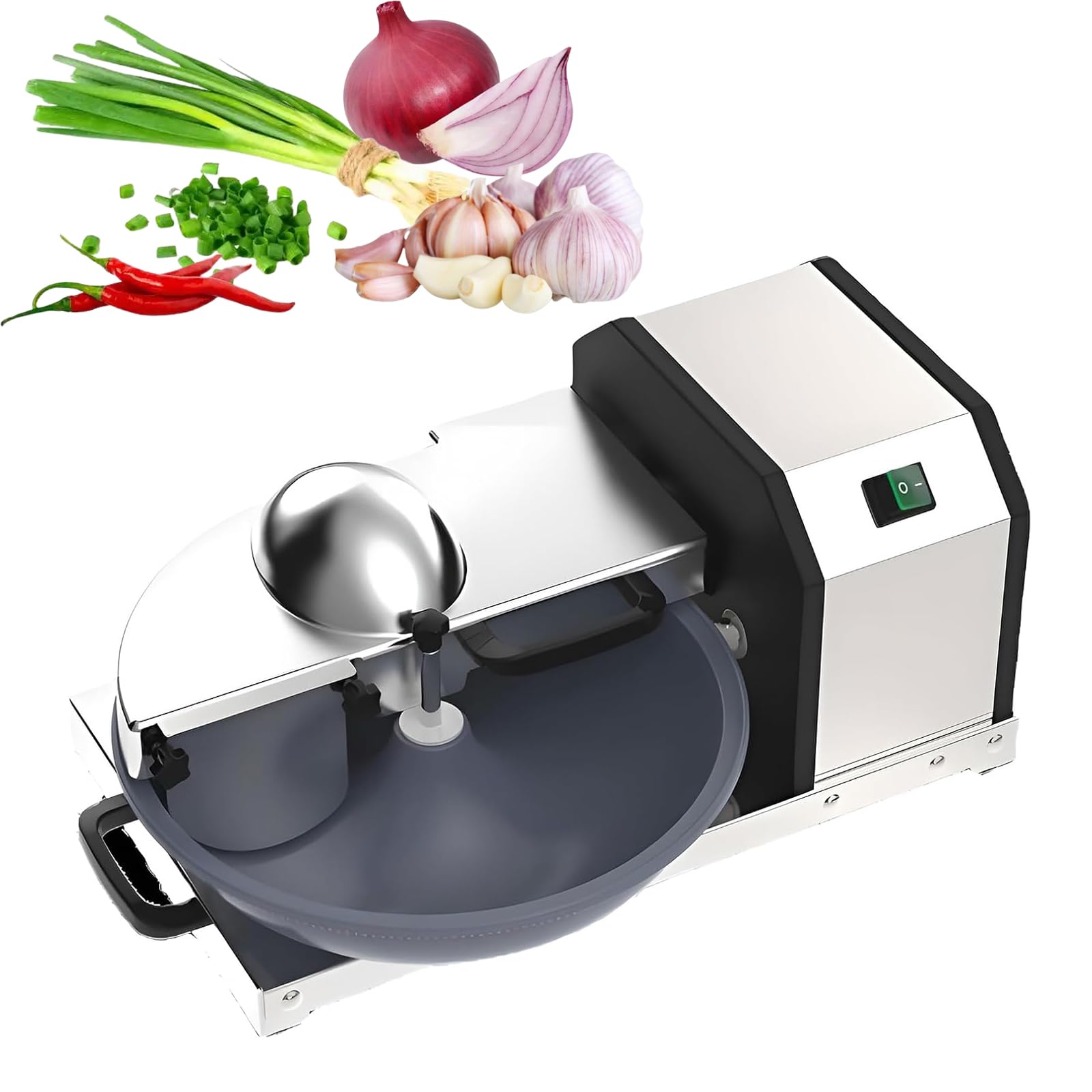 Picadora De Alimentos Multifuncional De 5L, Cortadora De Verduras Eléctrica De Lavabo De 250W, Velocidad De La Cuchilla 1400 Rpm, Cuchilla Circular De 360°, Corte Rápido De 10 S, Para Pimientos