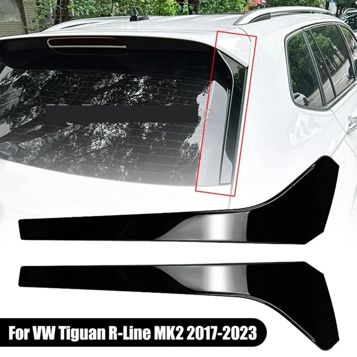 Spoiler dachowy Pasuje do Tiguan R-Line MK2 2017-2023 para błyszczący czarny rozdzielacz bocznego spoilera tylnego okna samochodu
