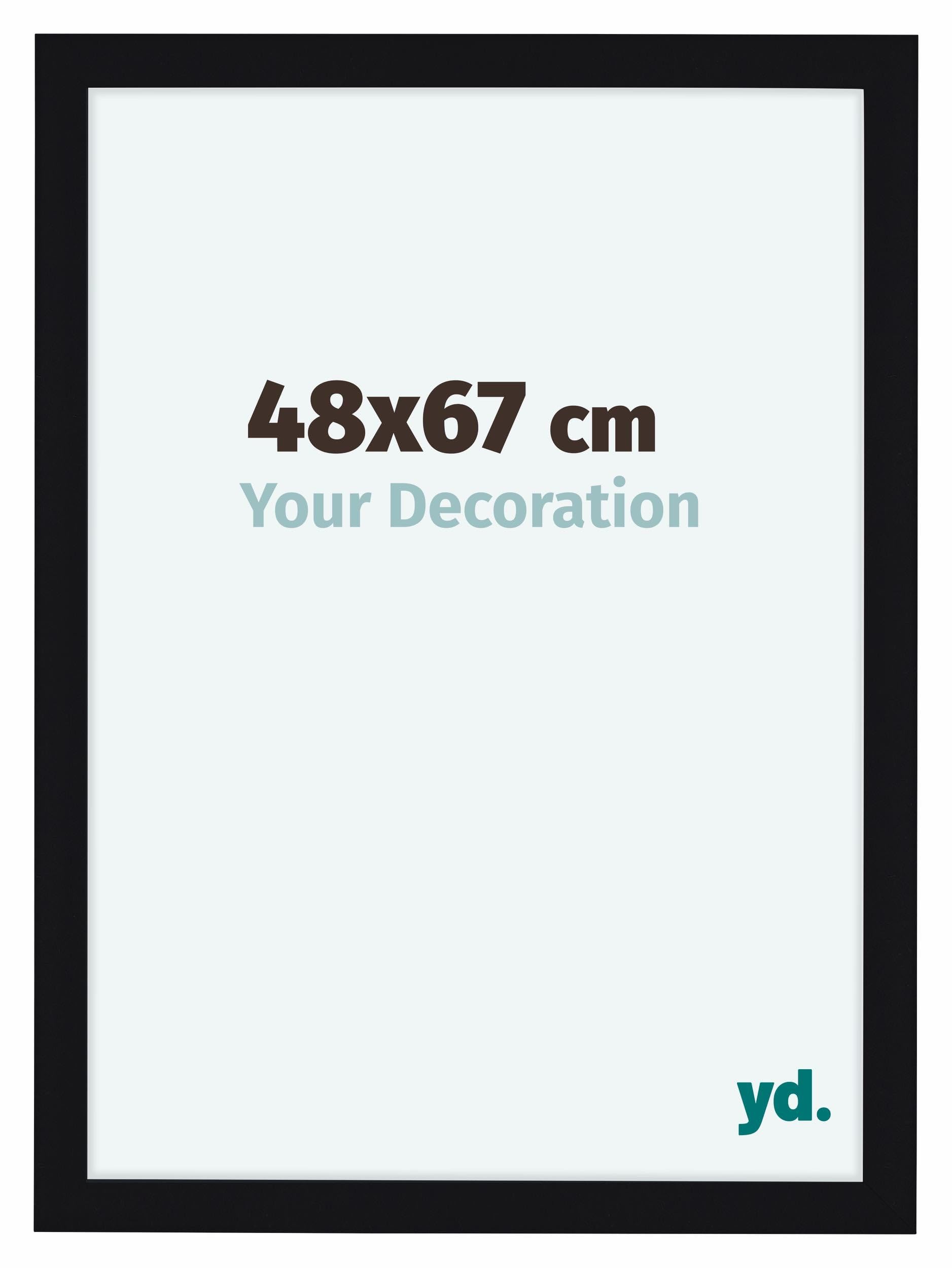 Your Decoration - Picture Frame 48x67 cm - Black High Gloss - Decorative Wall Frame in MDF with Antireflection - Frame 48x67 - Como — image 1